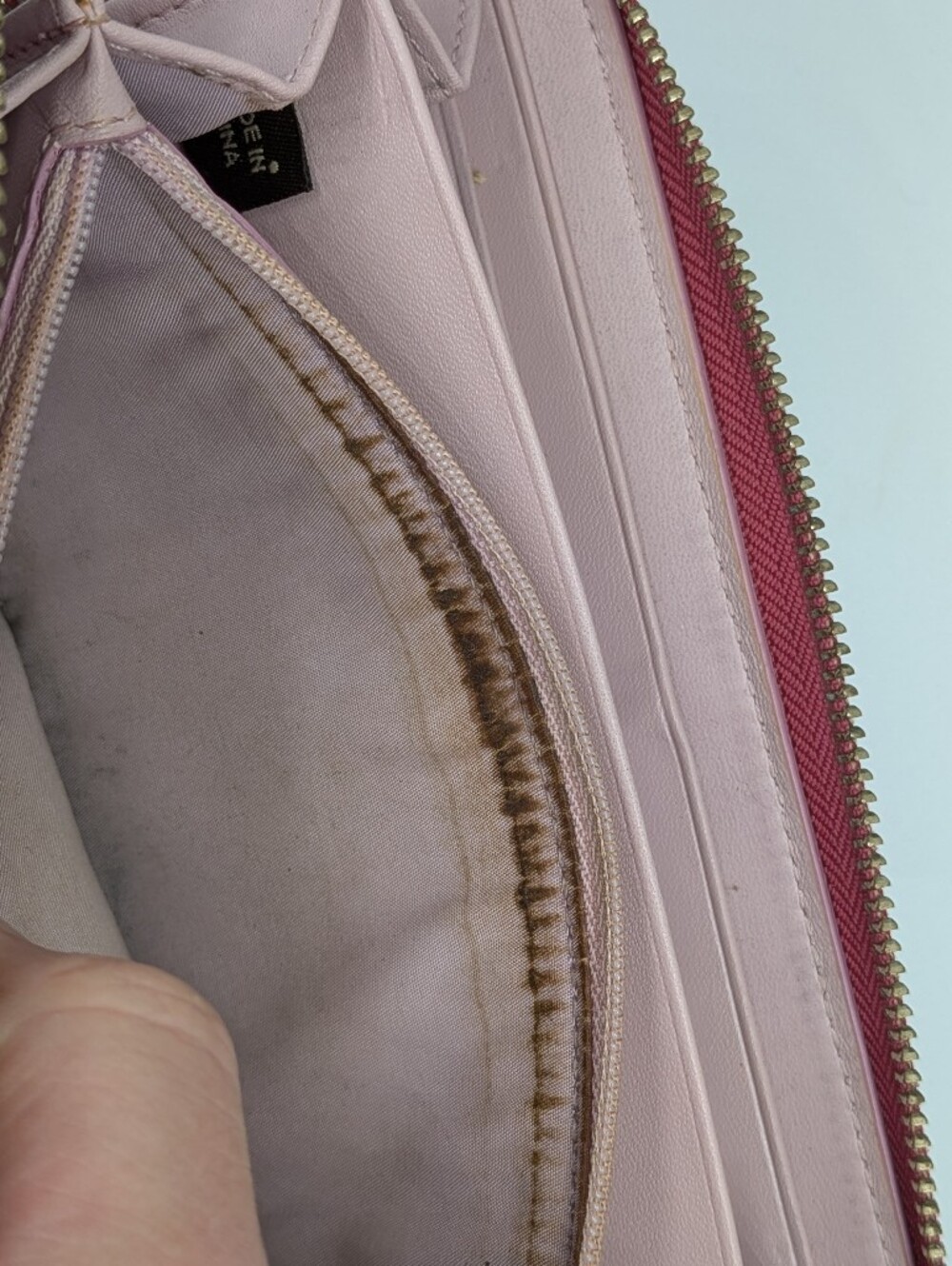 Coach Signature Canvas & Leather Wallet Burgundy Leather Zip Around Continental - Picture 16 of 16